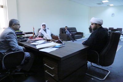 وفد قسم المعارف في العتبة العباسية المقدسة يلتقي مساعد رئيس جامعة كربلاء لإقامة فعاليات علمية 