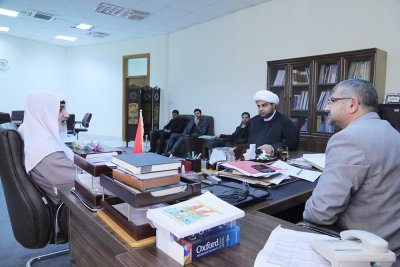 وفد قسم المعارف في العتبة العباسية المقدسة يلتقي مساعد رئيس جامعة كربلاء لإقامة فعاليات علمية 