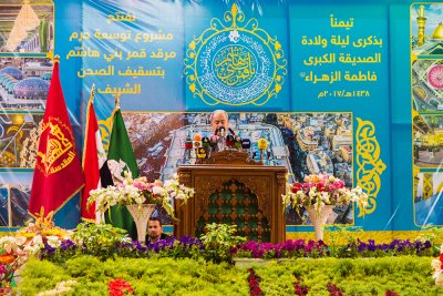 افتتاحية مشروع توسعة حرم مرقد قمر بني هاشم عليه السلام بتسقيف الصحن الشريف