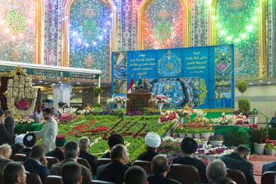 افتتاحية مشروع توسعة حرم مرقد قمر بني هاشم عليه السلام بتسقيف الصحن الشريف