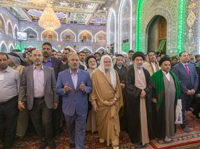 افتتاحية مشروع توسعة حرم مرقد قمر بني هاشم عليه السلام بتسقيف الصحن الشريف