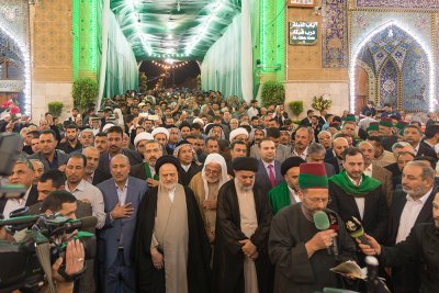 افتتاحية مشروع توسعة حرم مرقد قمر بني هاشم عليه السلام بتسقيف الصحن الشريف