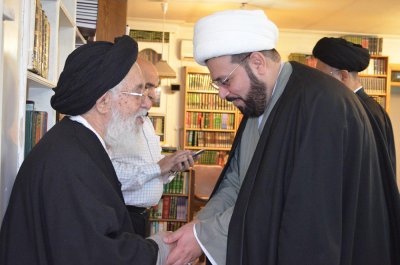 سماحة آية الله العظمى السيد جعفر سيدان -دام ظله- يستقبل وفد العتبة العباسية المقدسة ويبارك الجهود المبذولة في مجال إحياء تراث علمائنا الأبرار 