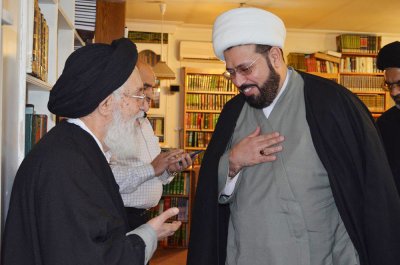 سماحة آية الله العظمى السيد جعفر سيدان -دام ظله- يستقبل وفد العتبة العباسية المقدسة ويبارك الجهود المبذولة في مجال إحياء تراث علمائنا الأبرار 