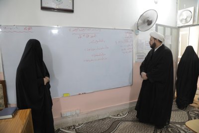 رئيس القسم يزور معهد القرآن الكريم النسوي في النجف  ويتابع الدورات القرآنية ويتفقد أعمال البناية الجديدة ويلتقى بكادر مجلة نفحات 