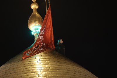 مراسيم تبديل الراية في العتبتين المقدستين في ليلة الاول من  شهر محرم 