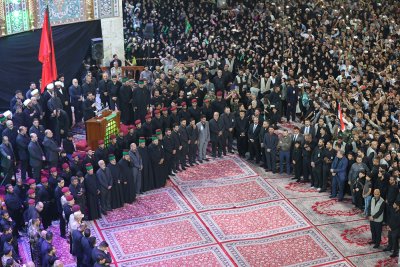 مراسيم تبديل الراية في العتبتين المقدستين في ليلة الاول من  شهر محرم 