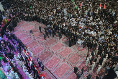 مراسيم تبديل الراية في العتبتين المقدستين في ليلة الاول من  شهر محرم 