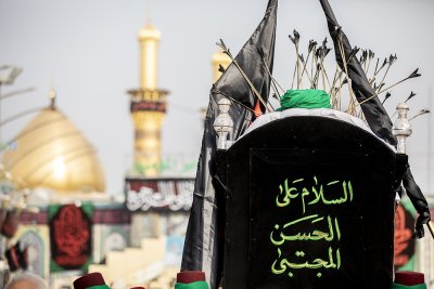 موكب الامام الحسين(ع) خدمة العتبتين المقدستين الحسينية والعباسية بمناسبة استشهاد الامام الحسن المجتبى(عليه السلام)	