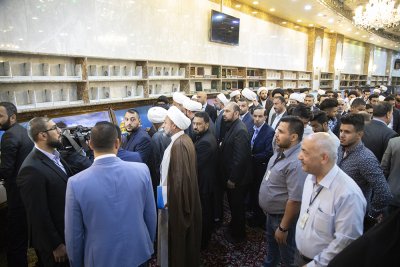 بمناسبة الذكرى الخمسين لرحيل العلّامة الشيخ آقا بزرك الطهراني السيد الصافي –دام عزّه- يفتتح المعرض التراثي الصوري الذي أقامه قسم شؤون المعارف الإسلامية والانسانية