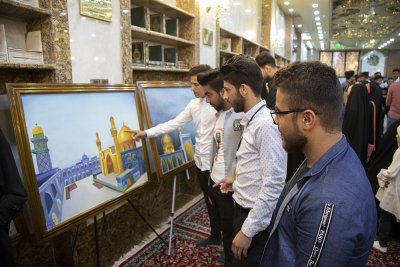 بمناسبة الذكرى الخمسين لرحيل العلّامة الشيخ آقا بزرك الطهراني السيد الصافي –دام عزّه- يفتتح المعرض التراثي الصوري الذي أقامه قسم شؤون المعارف الإسلامية والانسانية