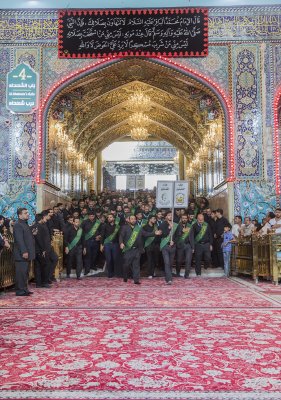 خَدَمةُ العتبتين المقدّستين يعزّون الإمام الحسين وأخاه أبا الفضل (عليهما السلام) في ذكرى استشهاد الإمام محمد الباقر (عليه السلام)
