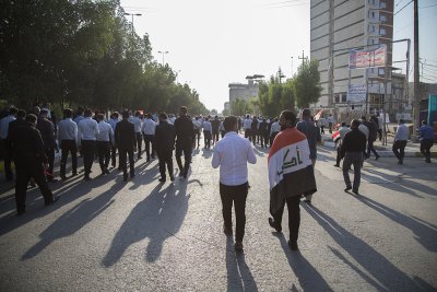 تقرير مصور عن مشاركة منتسبو العتبتين المقدستين الحسينية والعباسية في دعم التظاهرات السلمية المطالبة بالحقوق المشروعة