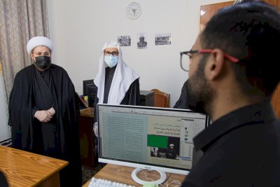 ضمن جولاته المستمرة: الشّيخ الهلاليّ يزورُ مركزَ تُراثِ كربلاءَ