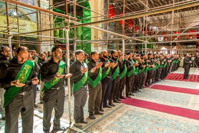 موكب عزاء العتبتين الحسيينيه والعباسية بذكرى استشهاد امير المؤمنين (عليه السلام)