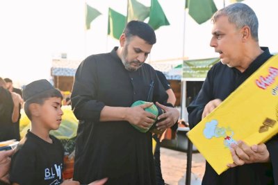 موكبُ جنوبِ الولاءِ يُثري مسيرةَ الأربعينِ بفعالياتٍ معرفيّةٍ وتربويّةٍ