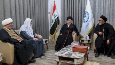 وفدٌ من قسم المعارف يلتقي العلّامة الخرسان والعلّامة الحكيم