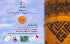 تزامنًا مع ليلة النصف من شعبان.. قسمُ المعارفِ يُعلن أسماءَ الفائزين في مسابقةِ روافد الثانية