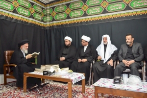 مشيداً بالجهود المباركة المهتمة بتراث أهل البيت –عليهم السلام- آية الله السيد أحمد المددي يستقبل وفد العتبة العباسية المقدسة