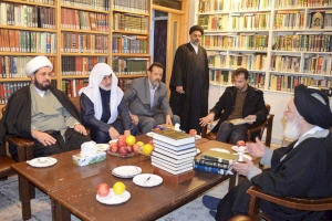 سماحة آية الله العظمى السيد جعفر سيدان -دام ظله- يستقبل وفد العتبة العباسية المقدسة ويبارك الجهود المبذولة في مجال إحياء تراث علمائنا الأبرار 