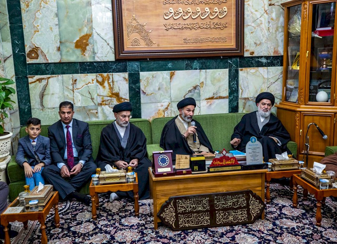 لقاء سماحة المتولي الشرعي للعتبة العباسية المقدسة بوفد مؤتمر الزهراء الدولي