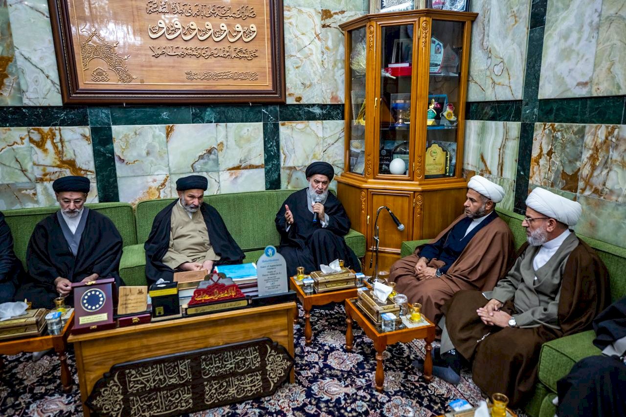 لقاء سماحة المتولي الشرعي للعتبة العباسية المقدسة بوفد مؤتمر الزهراء عليها السلام العلمي الدولي الثاني