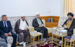 وفد مركز تراث الحلة يزور سماحة السيّد آل قارون البحرانيّ الزاهد (دام فضله)