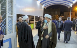 الخويلديُّ يحضر مجلس عزاء نجل آية الله الشيخ محمَّد الحسين آل كاشف الغطاء