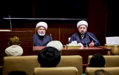 الشيخ الهلالي يلتقي بمنتسبي قسم شؤون المعارف الإسلامية والإنسانيَّة