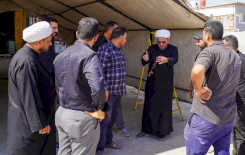 مركز تراث الحلة يستكمل استعداداته لخدمة زائري أربعينية الإمام الحسين (عليه السلام) بنصب موكبه السنوي