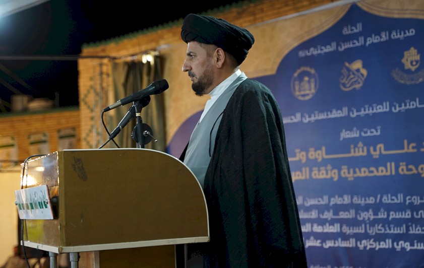 كلمة السيد اباذر وتوت في المهرجان السنوي السادس لولادة كريم أهل البيت عليه السلام خلال الحفل الاستذكاري الخاص بآية الله السيد علي شناوة وتوت (قدس سرّه)
