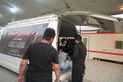 حتى بلوغ الأربعين .. موكب (جنوب الولاء لحامل اللواء) مستمر بتقديم خدماته للزائرين الكرام