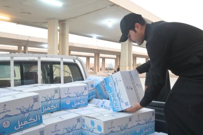 حتى بلوغ الأربعين .. موكب (جنوب الولاء لحامل اللواء) مستمر بتقديم خدماته للزائرين الكرام