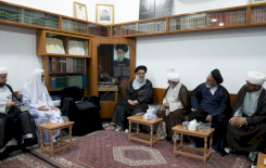 وفدُ قسم المعارف يزور سماحة السيد محمد صادق الخرسان