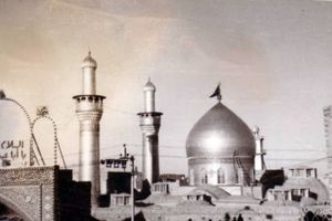 صورة قديمة لضريح الامام الحسين (عليه  السلام) سنة 1950 - اعلام مركز تراث كربلاء