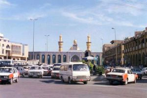 شارع القبلة في نهاية التسعينات - اعلام مركز تراث كربلاء